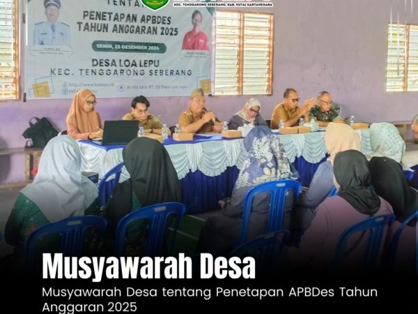 Musyawarah Desa Tentang Penetapan APBDes Tahun Anggaran 2025 Desa Loa Lepu Kecamatan Tenggarong Seberang